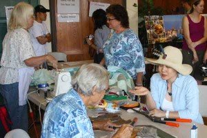 Knife sharpening and garment fixing at Repair Cafe at the Pasadena Humane Society (Photo - Maelane Chan).