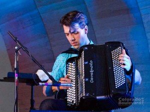 A man playing accordion