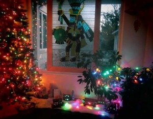 Sweet reminiscence of innocent times. With a stained glass art by Jean's father, Don Sudbury (Photo - Jean Sudbury).