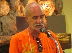 Dalton Perry reading his poetry at Bolton Hall Village.