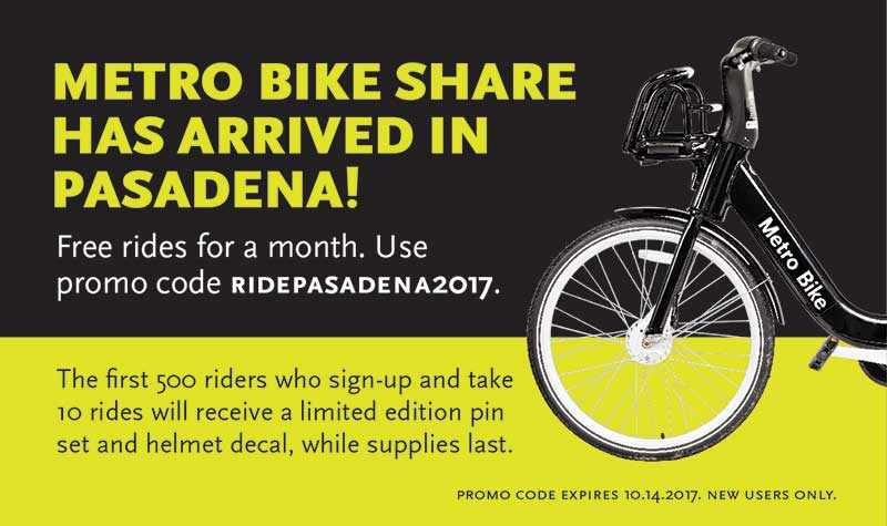 Free month of Metro Bike Share (Photo - thesource.metro.net).