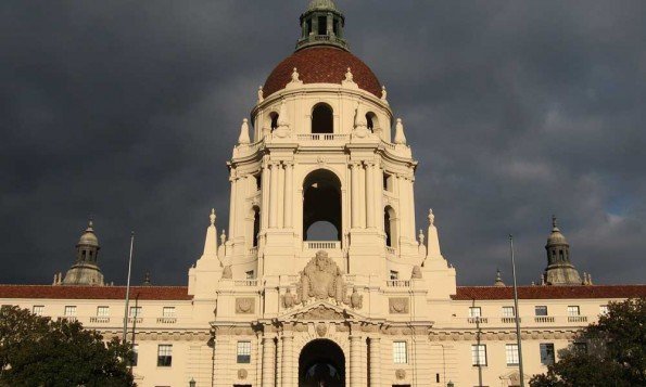 Ominous Clouds behind a building