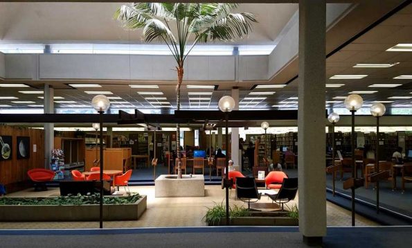 A window with lights inside