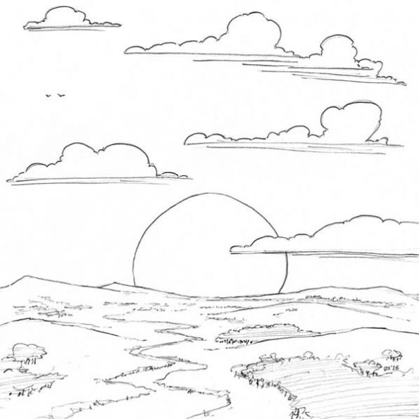 A sun rising above the clouds