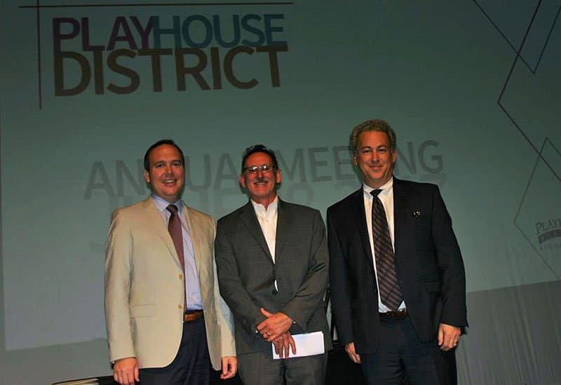 (L-R) PDA Executive Director Brian Wallace, Keynote Speaker Vaughan Davies, and PDA Board Chair Brian Alan Baker at the 2017 Annual Meeting on June 28, 2017 (Photo - Mike Pasistoran).