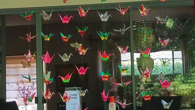 Peace Cranes at Storrier Stearns Japanese Garden in Pasadena (Photo - Kathabela Wilson).