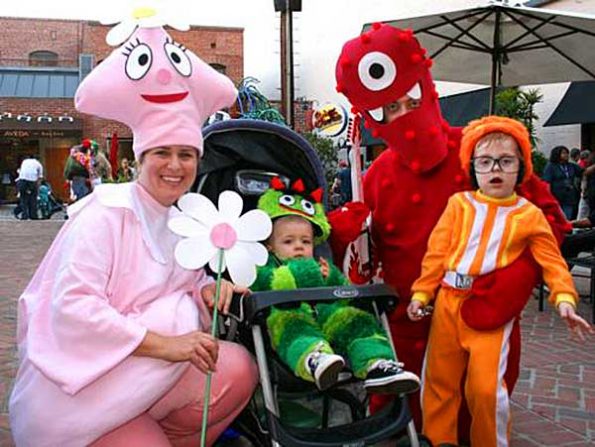 group of people dressed in Halloween costumes