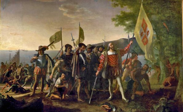 A man is leading men from sea to land