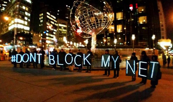 A Net Neutrality protest in NY (Photo - Backbone Campaign, flickr).