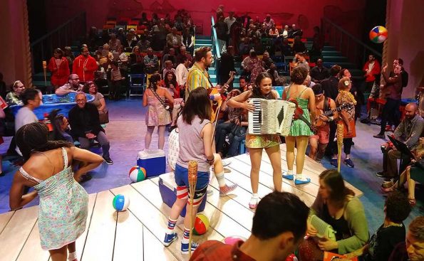 Singing at the preshow of "Pirates of Penzance" at Pasadena Playhouse (Photo - Staff).