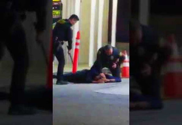 Screen grab of a bystander's footage of Christopher Ballew's arrest by Pasadena Police on Nov. 9, 2017 (Photo - YouTube).