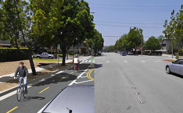 Union and Holliston before and after (Photo - saferstreets.cityofpasadena.net).