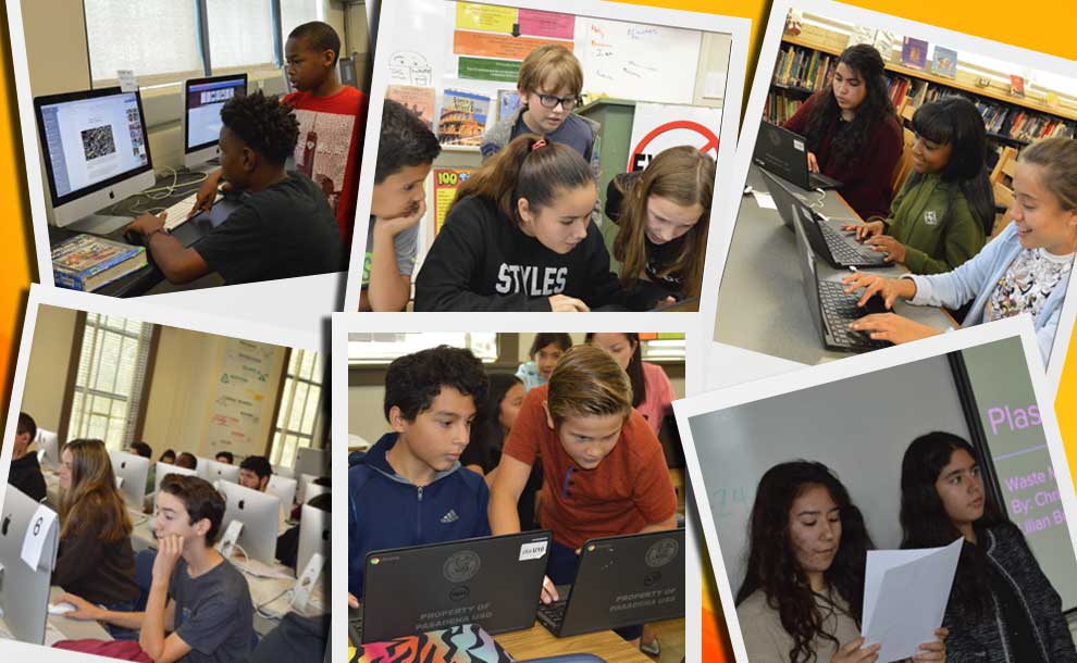 Marshall Fundamental Students collaborating on Waste Management Innovation Projects (Photos - Felita Kealing).