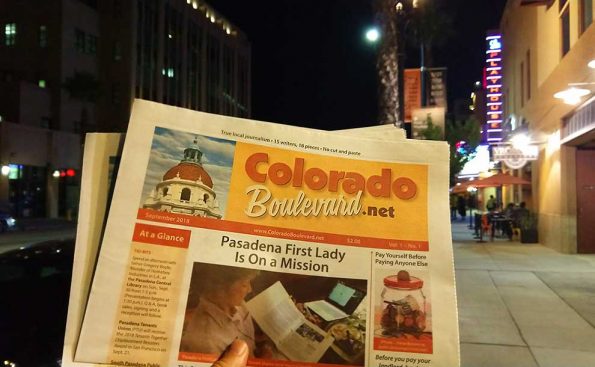 ColoradoBoulevard.net print edition is out covering Pasadena, South Pasadena, Altadena, Sierra Madre and San Marino (Photo - Staff).