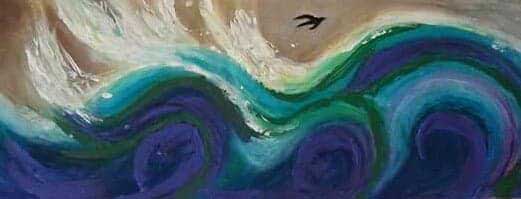 "Raven over Storm" painting by Christina Martin