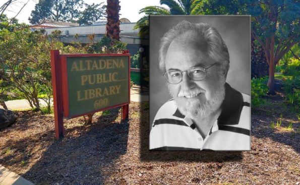 Richard Bale photo superimposed on Altadena Library