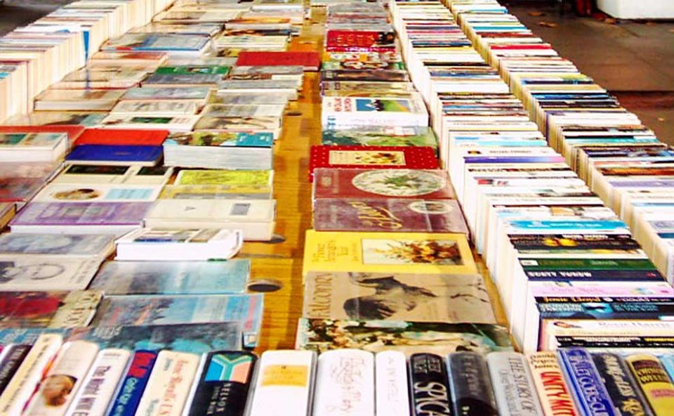 rows and rows of books for sale