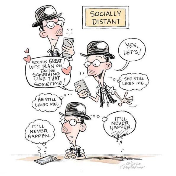 a guy on cell phone with girl doubting himself and she's doubting herself