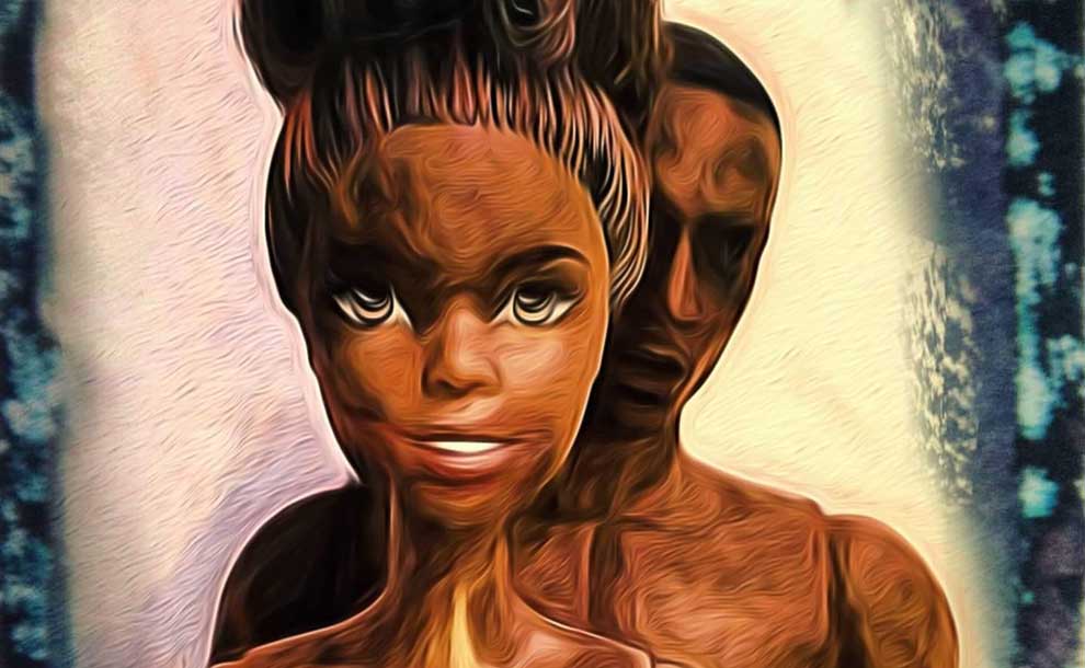 A naked black woman and a black man