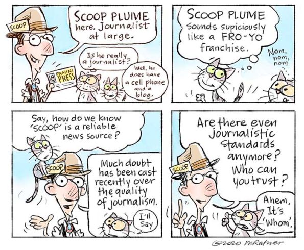 A man making grammatical mistakes while talking and a cat is correcting him