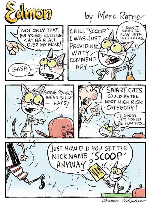 A man arguing with his cat