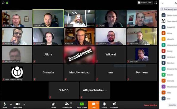 a series of small screens in a meeting