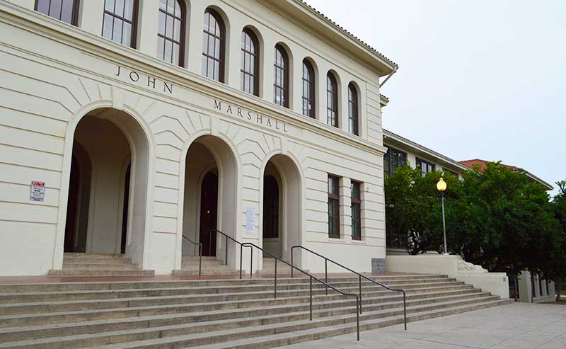 a building from the right side