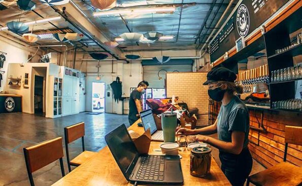 a woman at a register