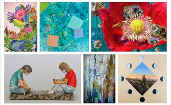 paintings stacked next to each other