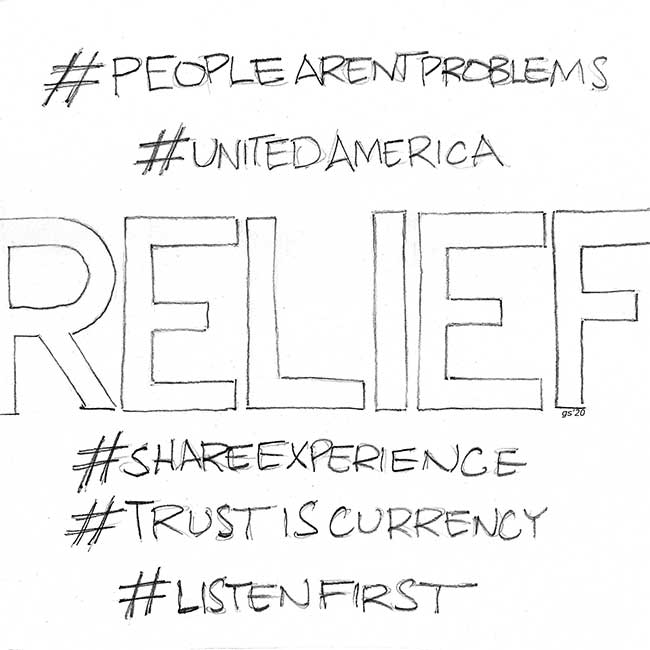 relief written in words