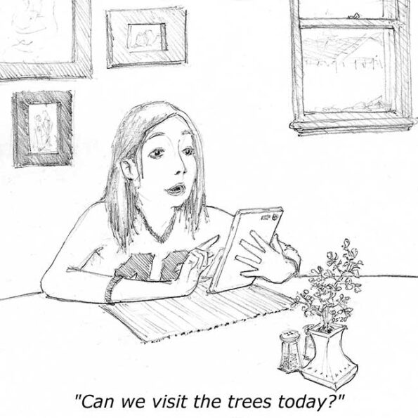 a woman showing naure online