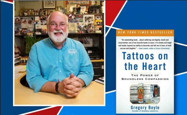 Father Boyle flyer at Pasadena Library