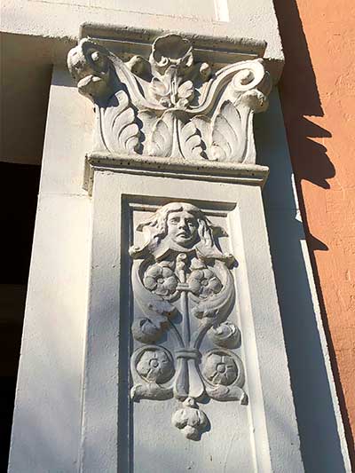 column of sculpted knight