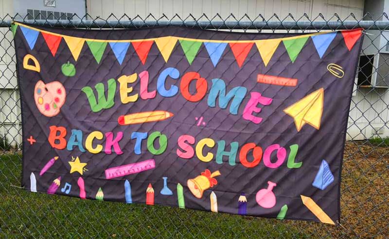 a banner welcome students back