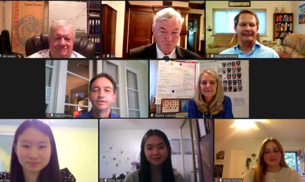 boxes of people in an online meeting