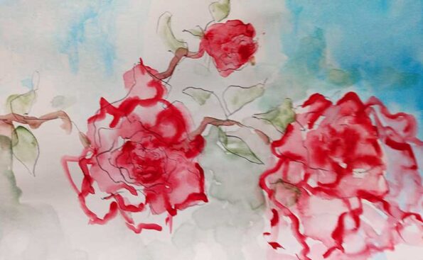 red roses painted