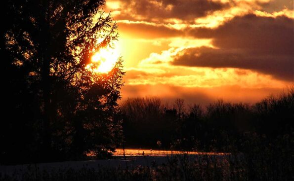 sunset with orange hue on the horizon