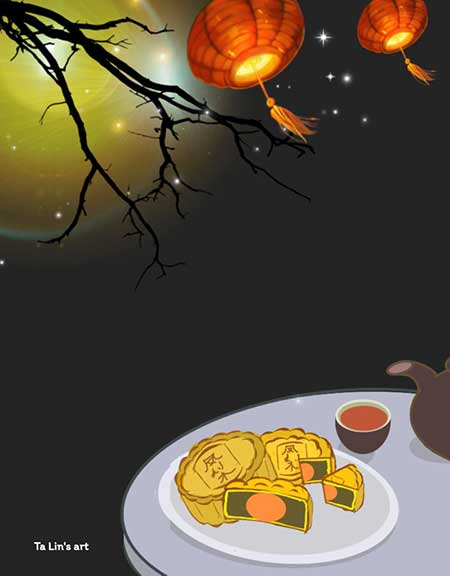 artwork of lanterns and cookies