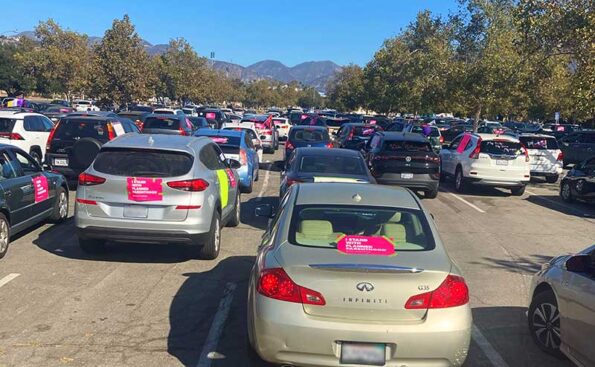 cars lining up bumper to bumper