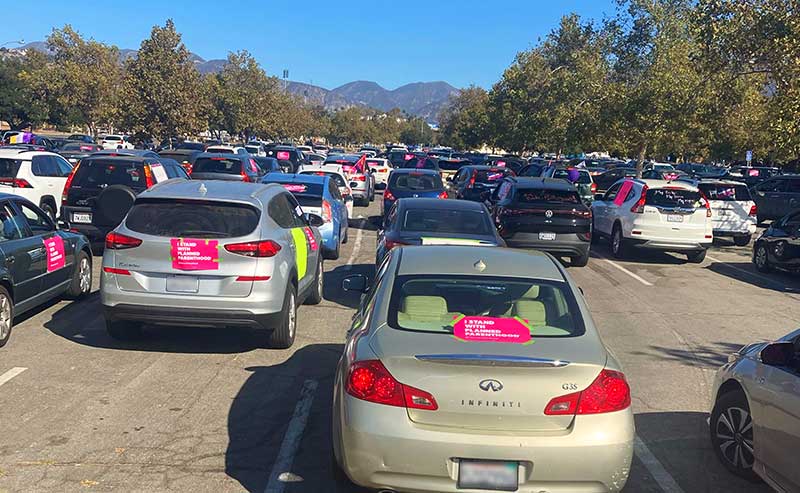 cars lining up bumper to bumper