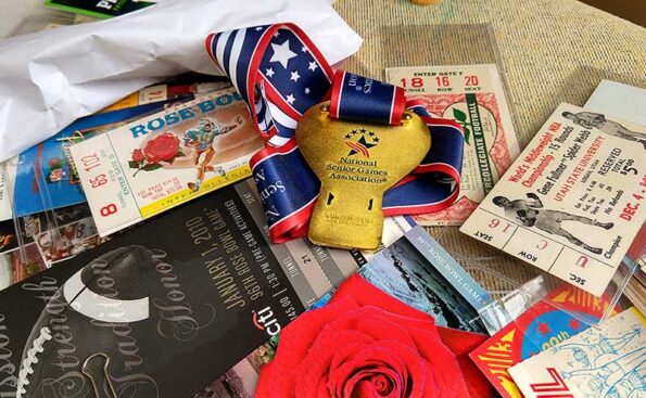 tickets and awards on a table