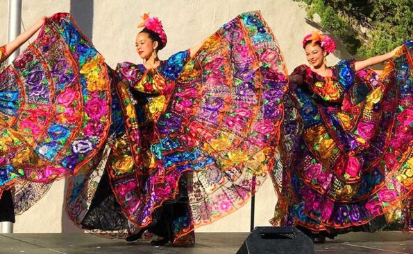 Dancers in colorful dresses