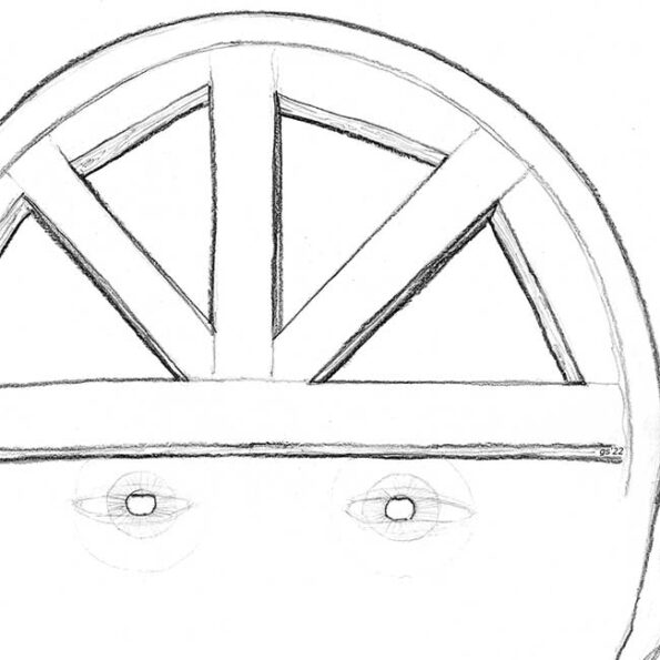 A child head in the form of a geometric form