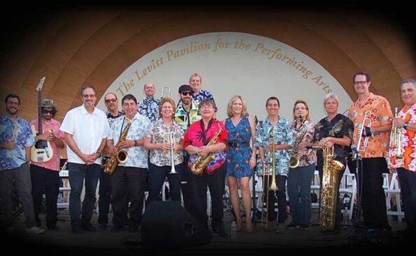 a swing band on stage