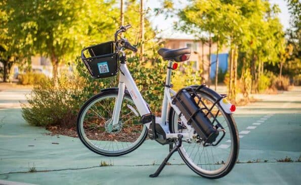 electric bike parked on the road