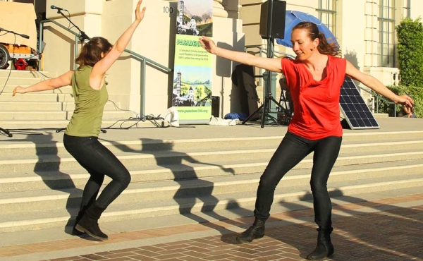 Two women dancing