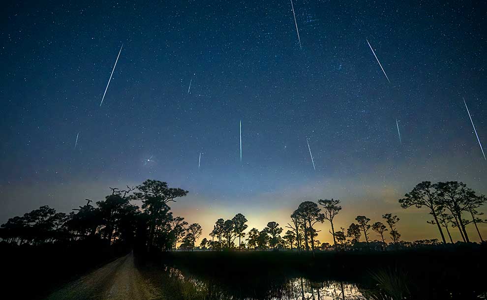 meteor show in the sky