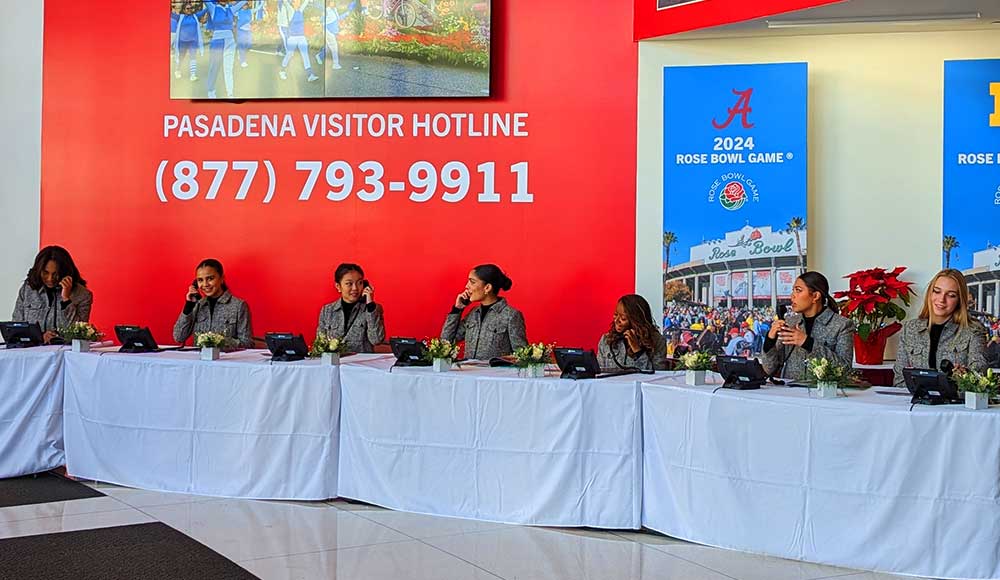 Girls answering the phone