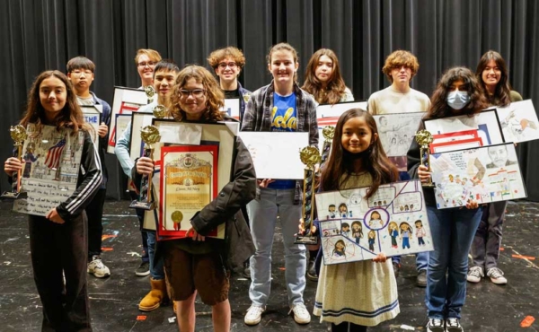 kids holding awards