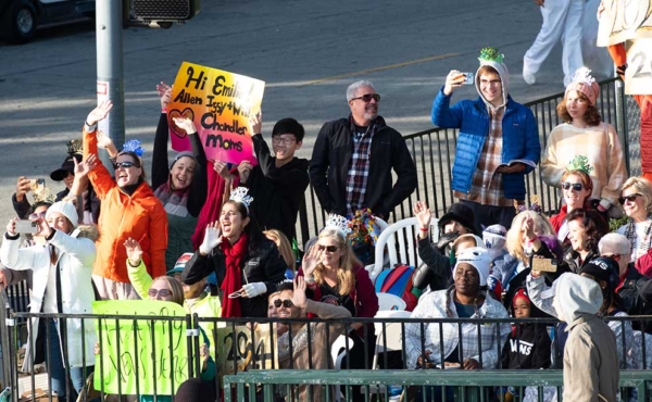 crowd watching on a stand